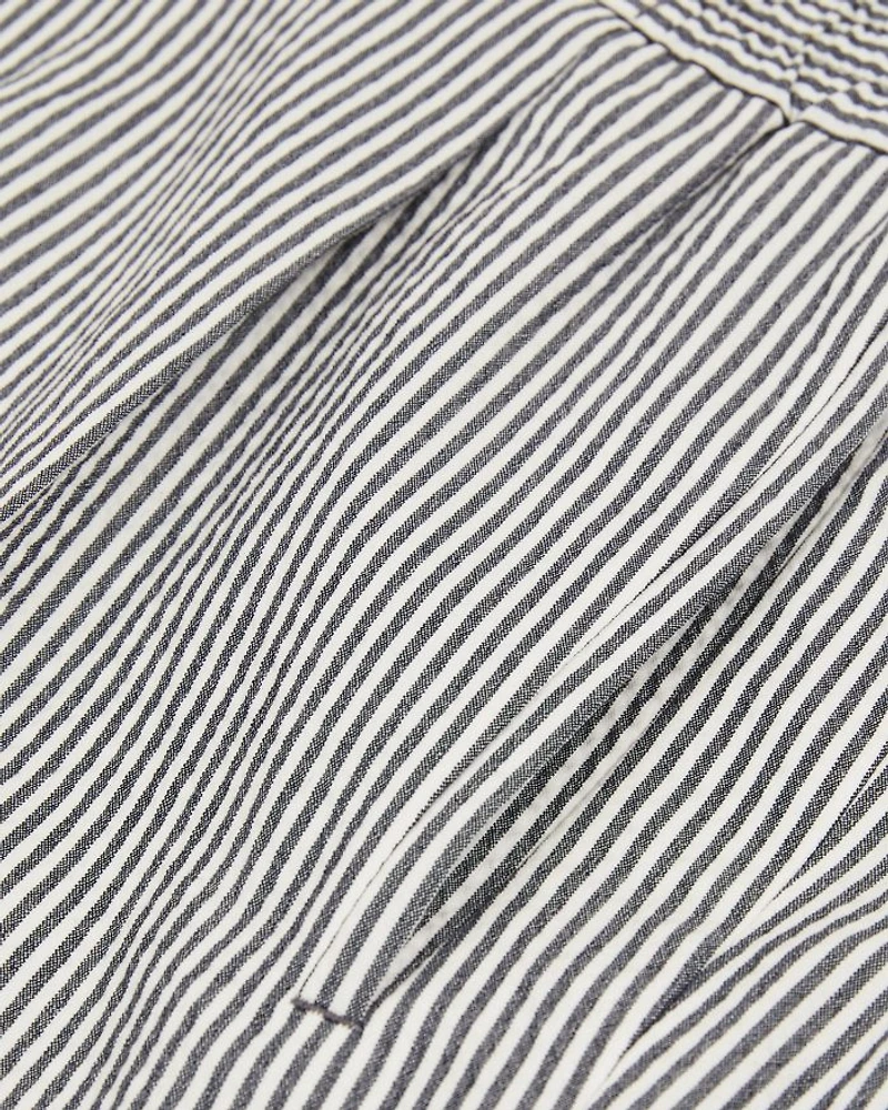 Drawstring Pinstripe Seersucker Trousers