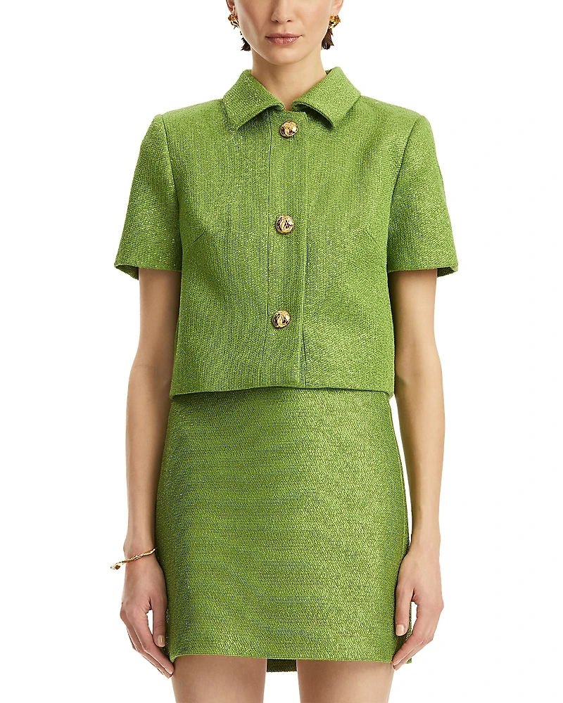 Oscar de la Renta Sequined Tweed Jacket