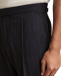 Slim Fit Ring Side Adjuster Pinstripe Trousers