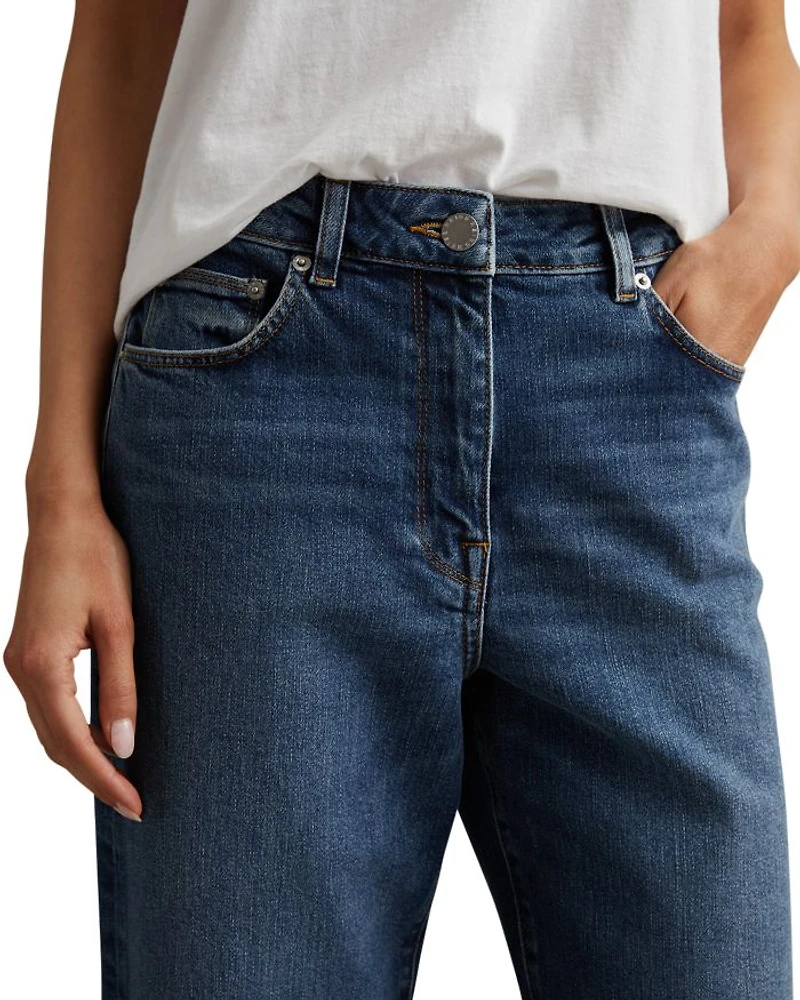 Selin Straight Leg Mid Rise Jeans Blue