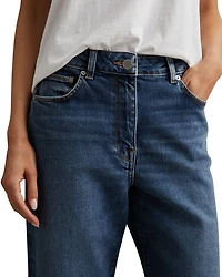 Selin Straight Leg Mid Rise Jeans Blue