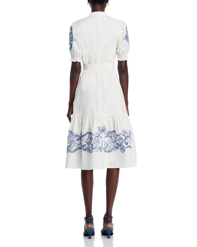 Belted Embroidered Dress