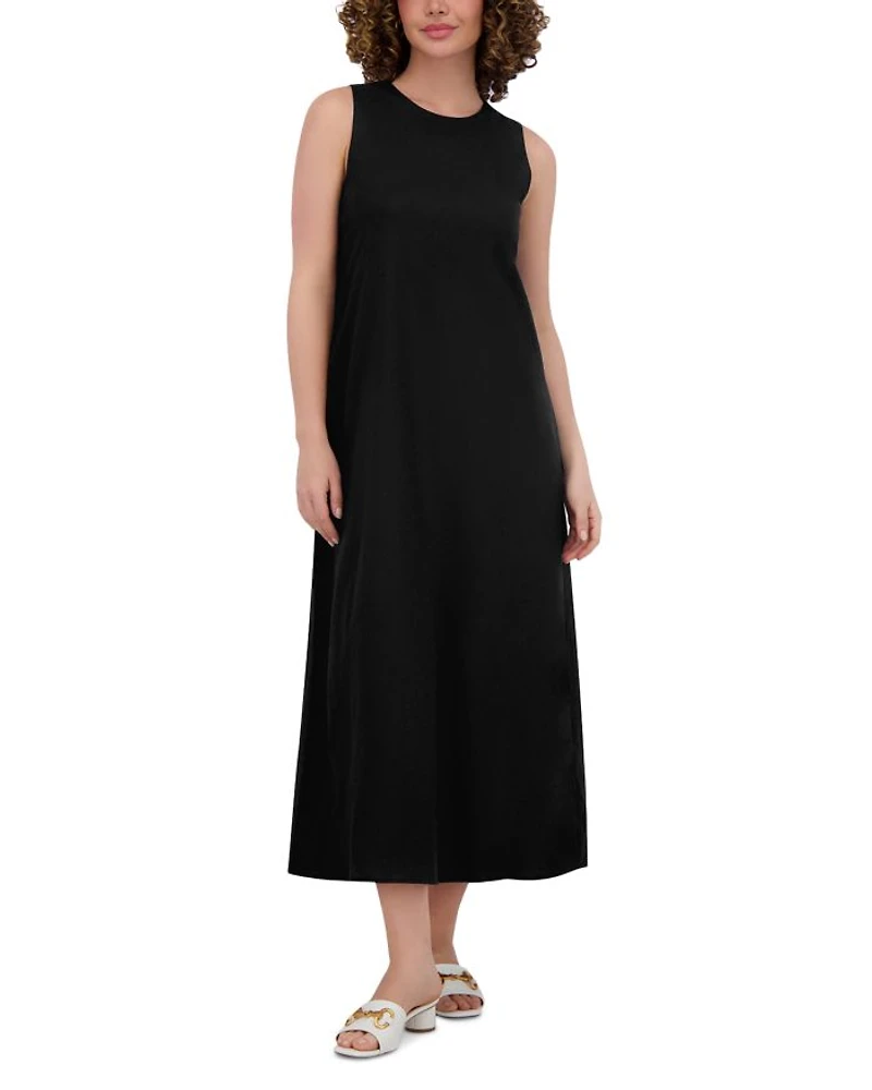 Linen Blend Crewneck Maxi Dress