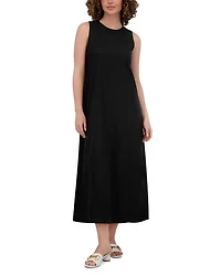Linen Blend Crewneck Maxi Dress