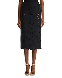 Oscar de la Renta Tweed Embroidered Cutout Skirt