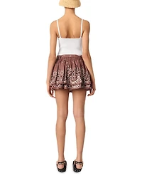 Printed Mini Skirt with Rhinestones