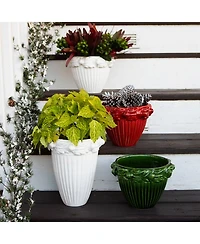 Rustic Garden Acanthus Leaf Small Cachepot