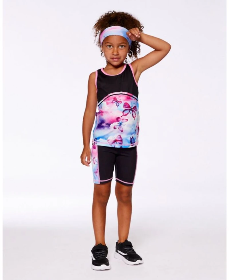 Girls' Printed Athletic Biker Butterflies Short - Big Kid