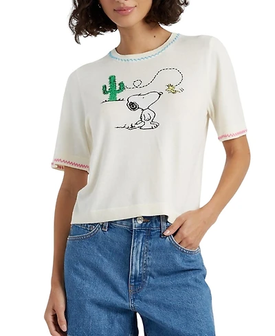Chinti & Parker Women's Cotton Peanuts Vacation T-Shirt Top