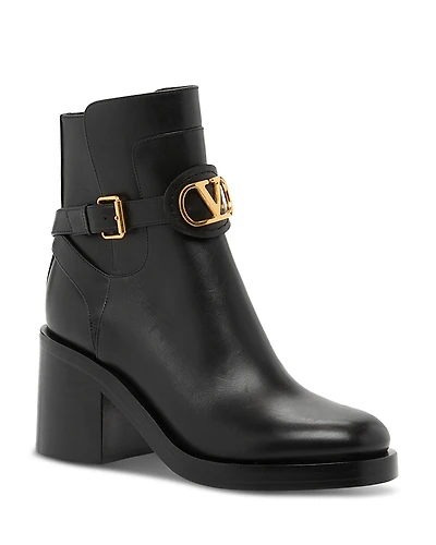 Valentino Garavani Women's Vlogo Buckled Booties