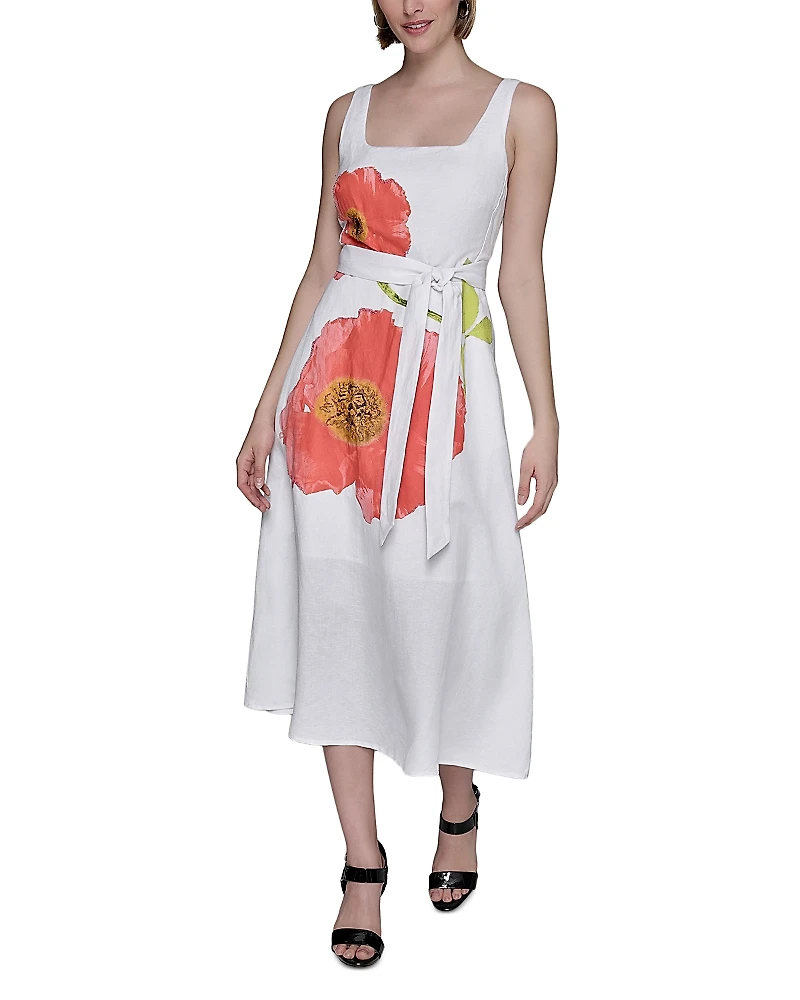 Karl Lagerfeld Paris Placed Floral Print Dress