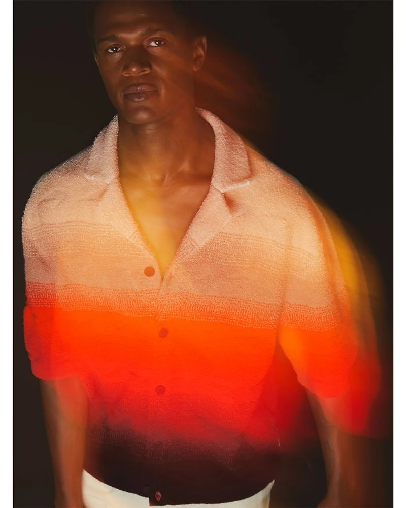 Short Sleeve Knitted Towelling Shirt