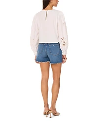 Embroidered Long Sleeve Blouse