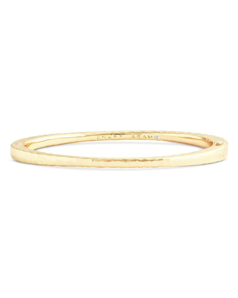 Farrier 18K Yellow Gold Plated or Sterling Silver Thin Hinged Bracelet