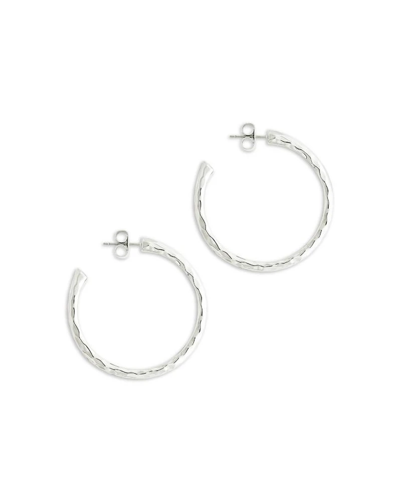 Farrier Sterling Silver Hoop Earrings, 1.5" diameter