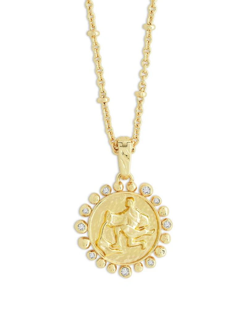 Pavé Zodiac Pendant Necklace, 16"-17"