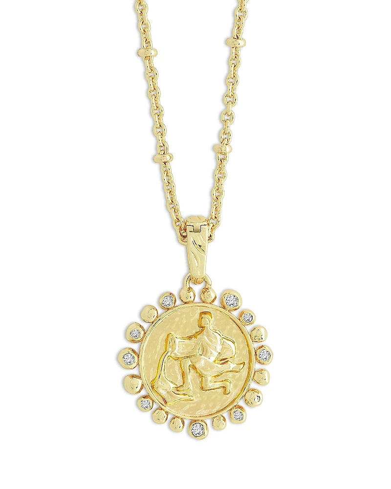 Anabel Aram Pave Zodiac Pendant Necklace