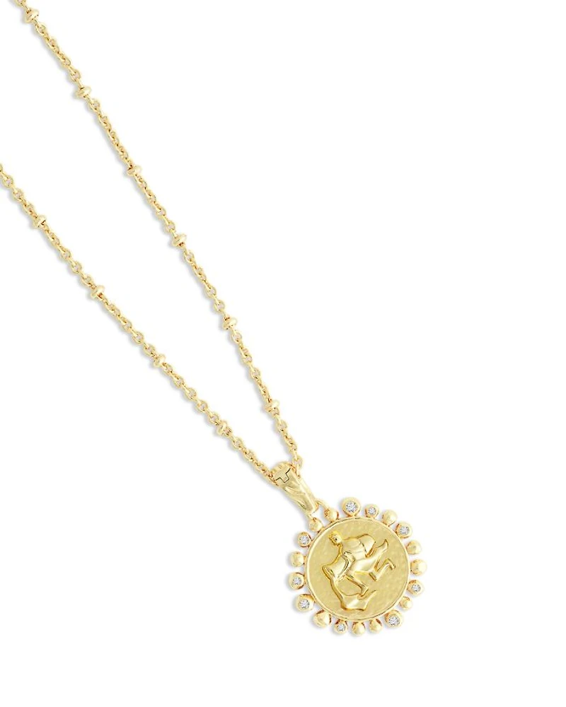 Pavé Zodiac Pendant Necklace, 16"-17"