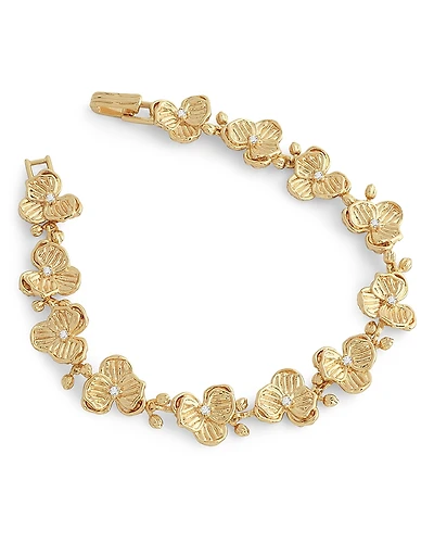 Anabel Aram Pave Orchid Link Bracelet