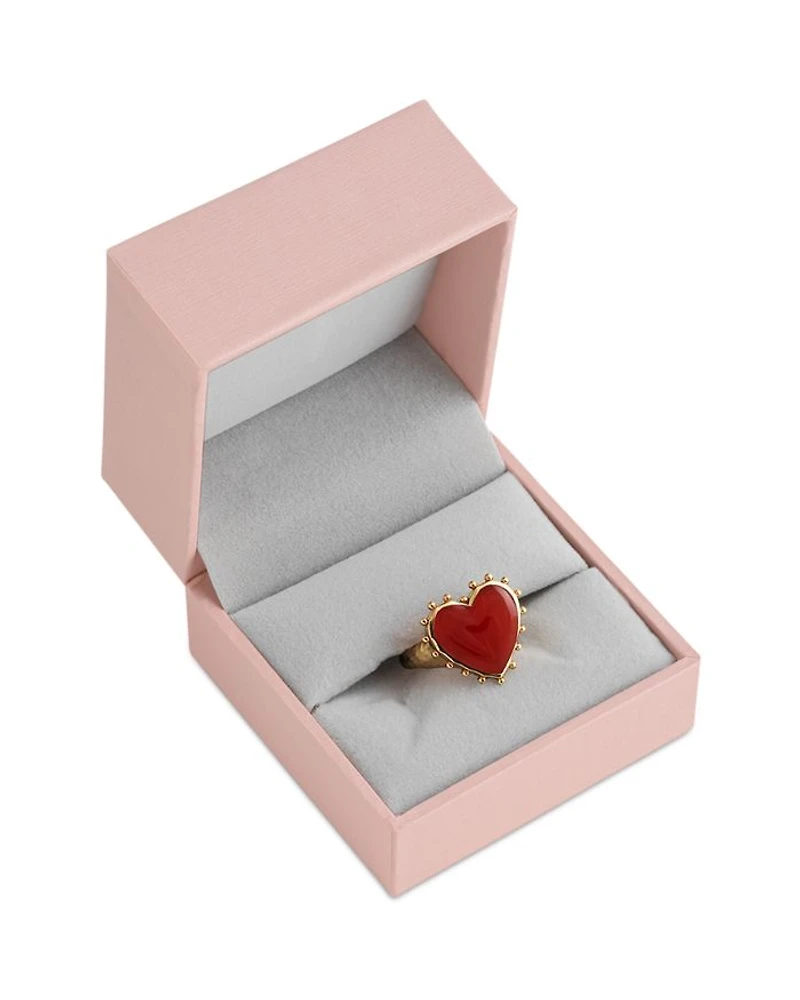 Red Onyx Heart Ring