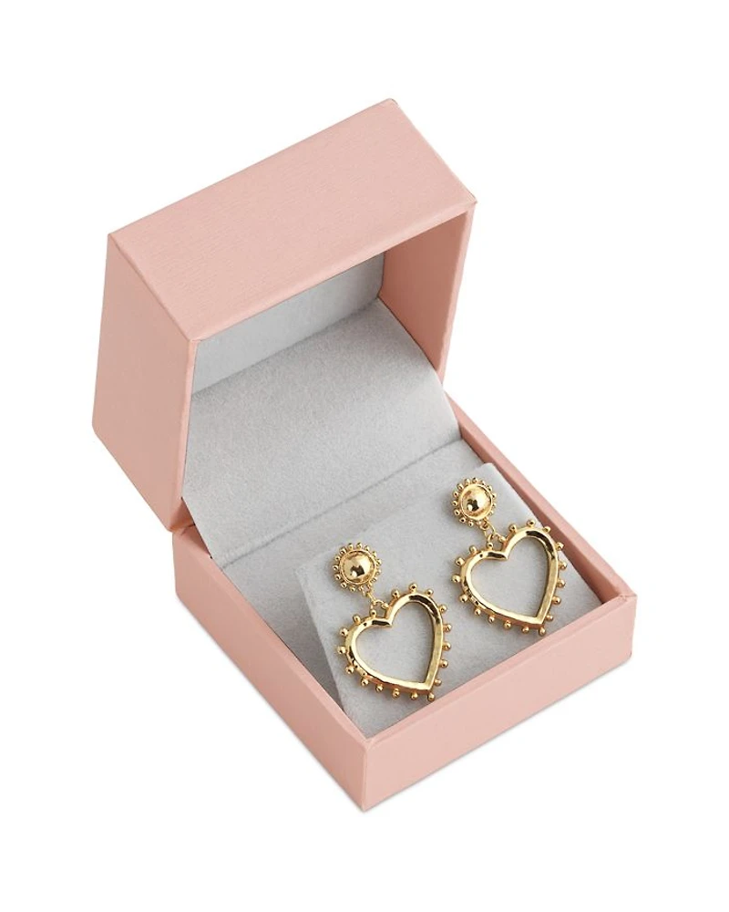 Open Heart Drop Earrings