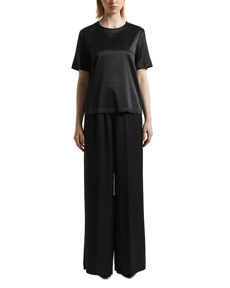 Silk Blend Short Sleeve Blouse