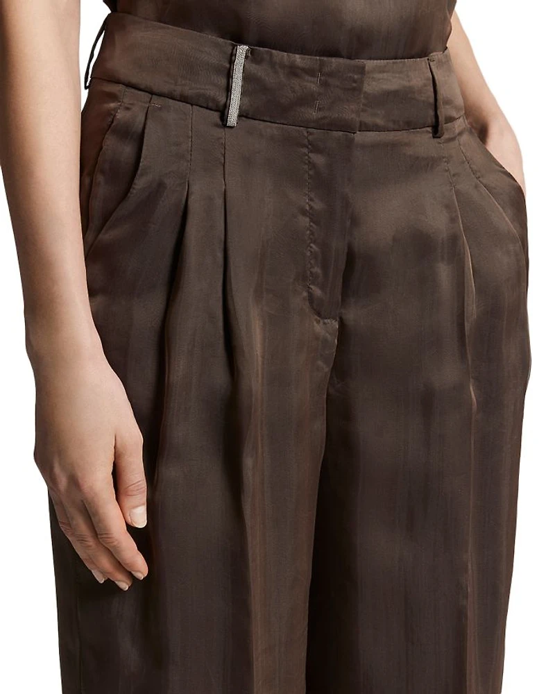 Silk Blend Wide Leg Pants