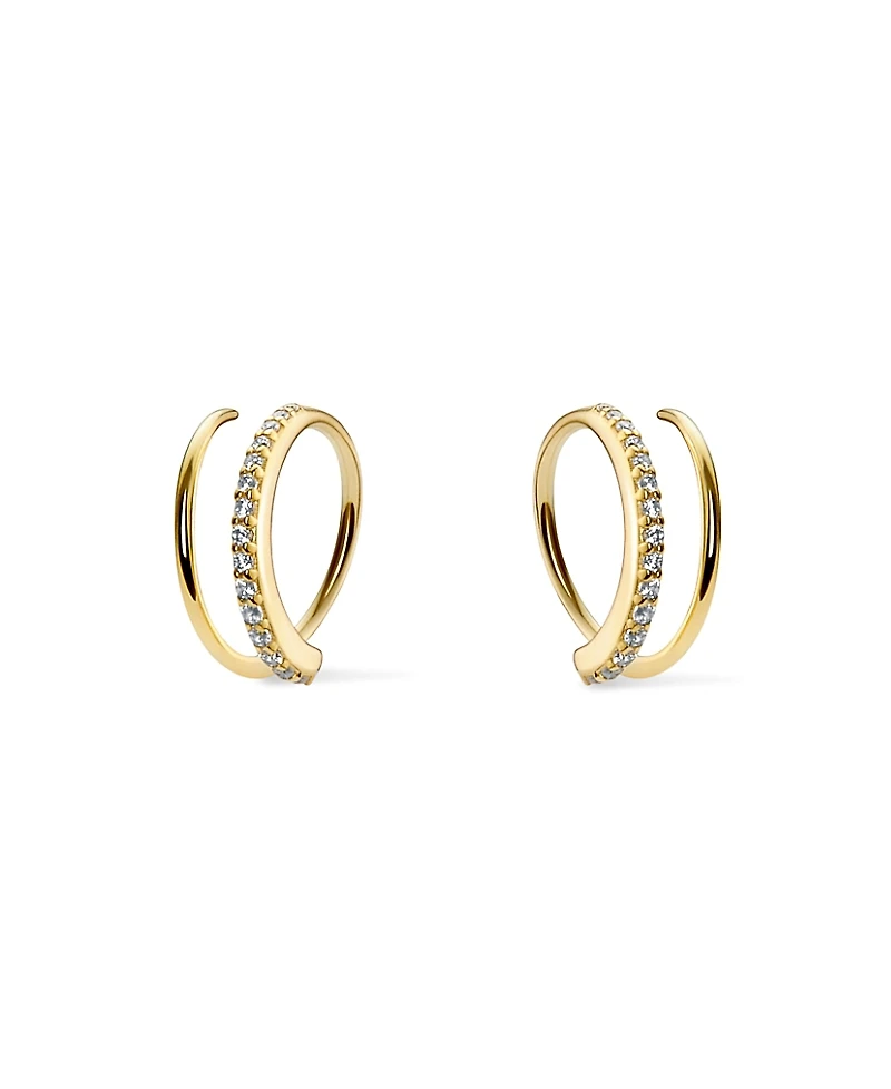 Ana Luisa Harley Pave Double Hoop Earrings