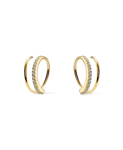 Ana Luisa Harley Pave Double Hoop Earrings