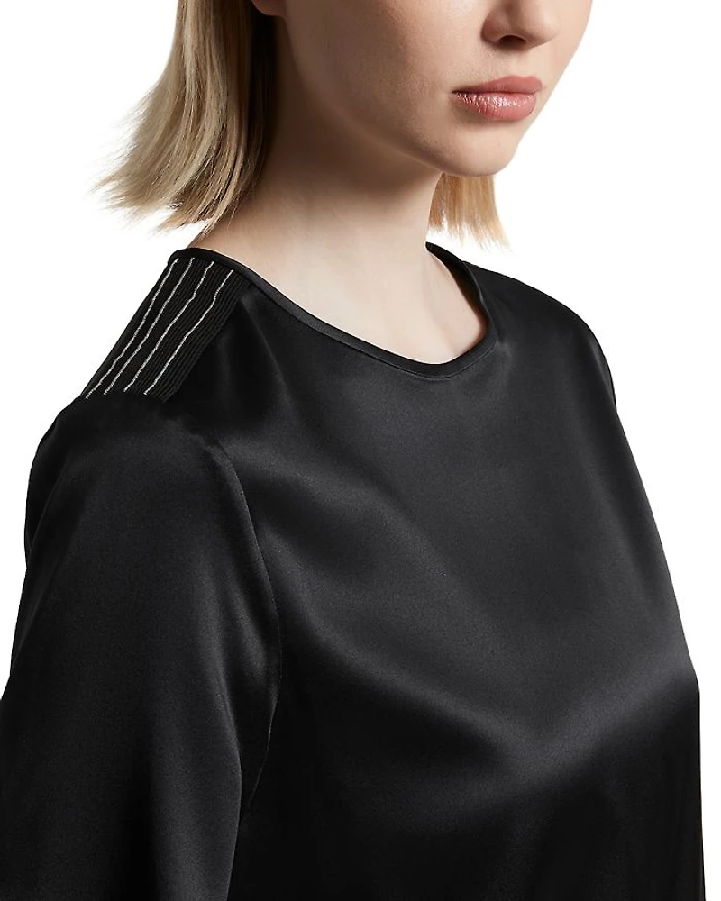 Silk Blend Short Sleeve Blouse