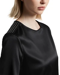 Silk Blend Short Sleeve Blouse