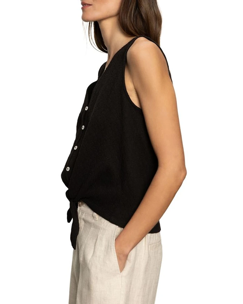 Vacation Tie Shell Palm Top