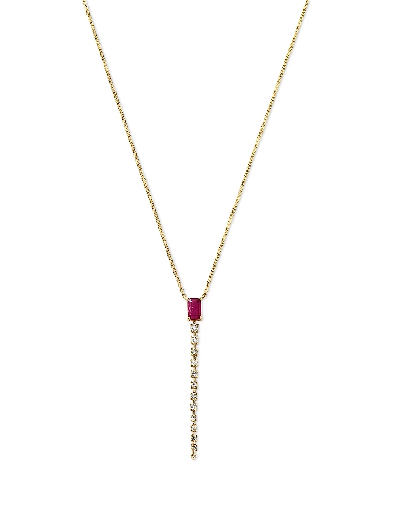 Bloomingdale's Fine Collection Ruby & Diamond Lariat Necklace