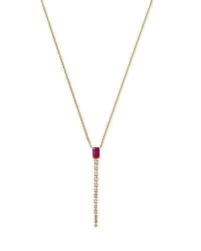 Bloomingdale's Fine Collection Ruby & Diamond Lariat Necklace