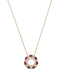 Bloomingdale's Fine Collection Ruby & Diamond Circle Pendant Necklace