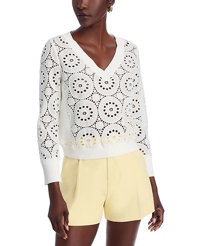 Embroidered Eyelet Top