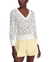Embroidered Eyelet Top
