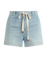 The Addison High Rise Drawstring Jean Shorts Admiration