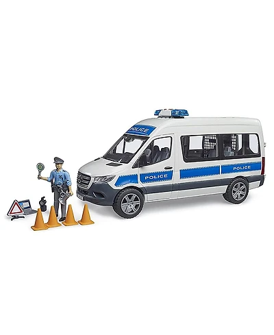 Bruder 1/16 Mb Sprinter Police Emergency Vehicle with Light & Sound Module - Ages 4+ Years