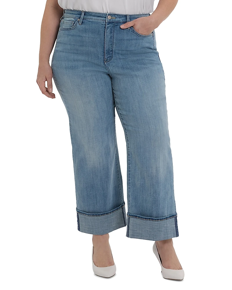 Nydj Plus Teresa High Rise Wide Leg Jeans