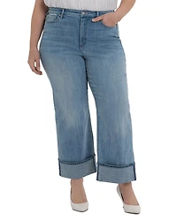 Nydj Plus Teresa High Rise Wide Leg Jeans
