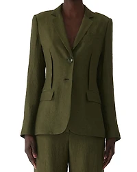 Jason Wu Collection Crinkled Satin Single Breasted Blazer