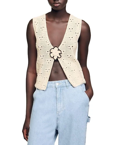 Nouck Crochet V Neck Sweater