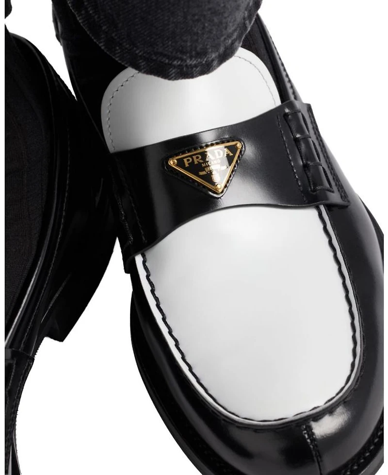 Men's Two-Tone Brushed Leather Loafers