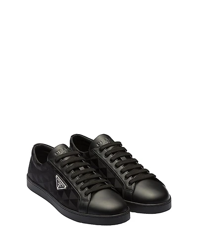 Prada Men's Leather and Re-Nylon Sneakers
