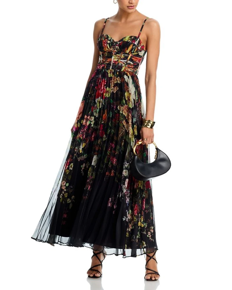 Pleated Floral Guest of Dress - Exclusive