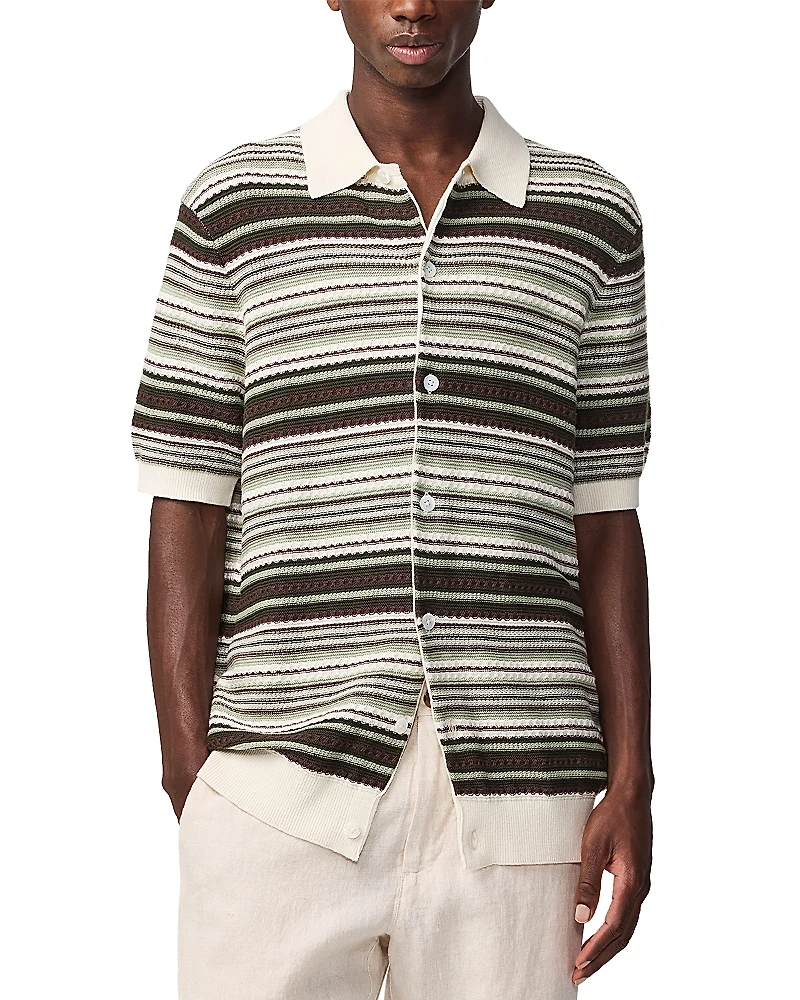 NN07 Nolan Regular Fit Polo Cardigan Short Sleeve Sweater