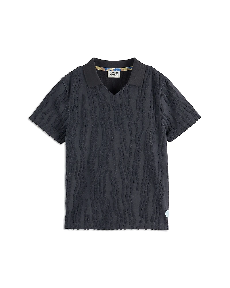 Scotch & Soda Boys' Towelling Jacquard Polo - Little Kid, Big Kid