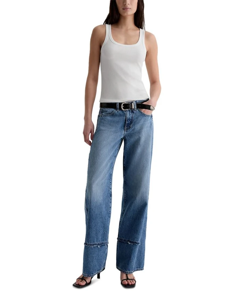 Adria Colorblock Low Rise Wide Leg Jeans Socialite