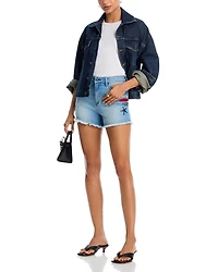 Embroidered Denim Shorts - Exclusive